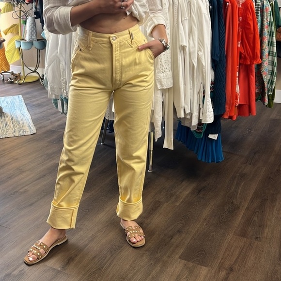 Vintage Rockies in Butter Yellow Size 28/7 Rigid 100% Cotton Denim - Picture 4 of 13
